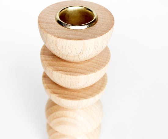 BOFUNX Advents Kaarsenhouder, hout, rond, 20 cm, 4-delige