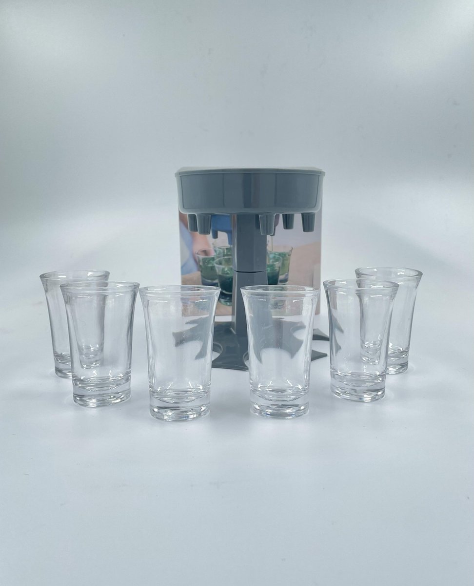 Fontaine à shot Grijs comprenant 6 verres à shot Transparent + Bouchons de  fuite 