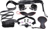 SM Kit Zwart 8 Items - Ideaal voor beginners en gevorderden - Sexpakket voor koppels - Spannend voor koppels - Sex speeltjes - Sex toys - Erotiek - Bondage - Sexspelletjes voor man