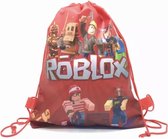 Roblox rugtas - tas - rugzak - gymtas - kinderrugzak - 35cm x 28cm - Lego - Rood - Roblox - rugzak - Roblox trekkoord rugtas - Roblox gymtas