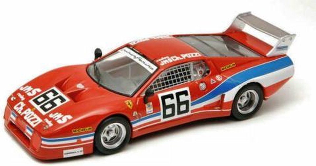 De 1:43 Diecast Modelcar van de Ferrari 512BB #66 van Daytona van 1979. De coureurs waren Andruet en Dini. De fabrikant van het schaalmodel is Best Model. Dit model is alleen online verkrijgbaar