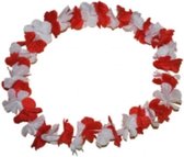 10 stuks Hawaii Krans/ Slinger Rood/ Wit. Hawaii, Zomer, Versiering, Voetbal, Verjaardag