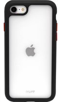 IYUPP Bumper geschikt voor iPhone 7 / 8 / SE 2020 / SE 2022 Hoesje Zwart x Transparant