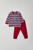 Woody pyjama baby jongens - multicolor gestreept - wasbeer - 212-3-PLC-S/904 - maat 74