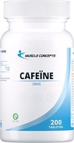 Caffeïne pillen | Pre workout shot - 200 caffeine tabletten - Caffeine pillen - Muscle Concepts