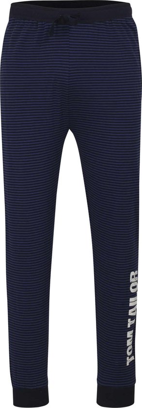 Donkerblauwe trainingsbroek van merk Adidas, witte strepen langs zijkant |  Modemuze