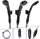 AREBOS Campingdouche Douche 12V Auto Buitentuin Hondendouche Dompelpomp Zwart