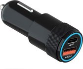 Autolader USB C - Auto oplader USB C - Auto lader - USB C autolader 2 Poorten - USB C oplader auto