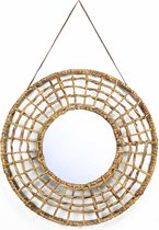 Liviza Spiegel Ulla - Waterhyacint Ã˜60cm - Ronde spiegel met hanger - Muurdecoratie woonkamer