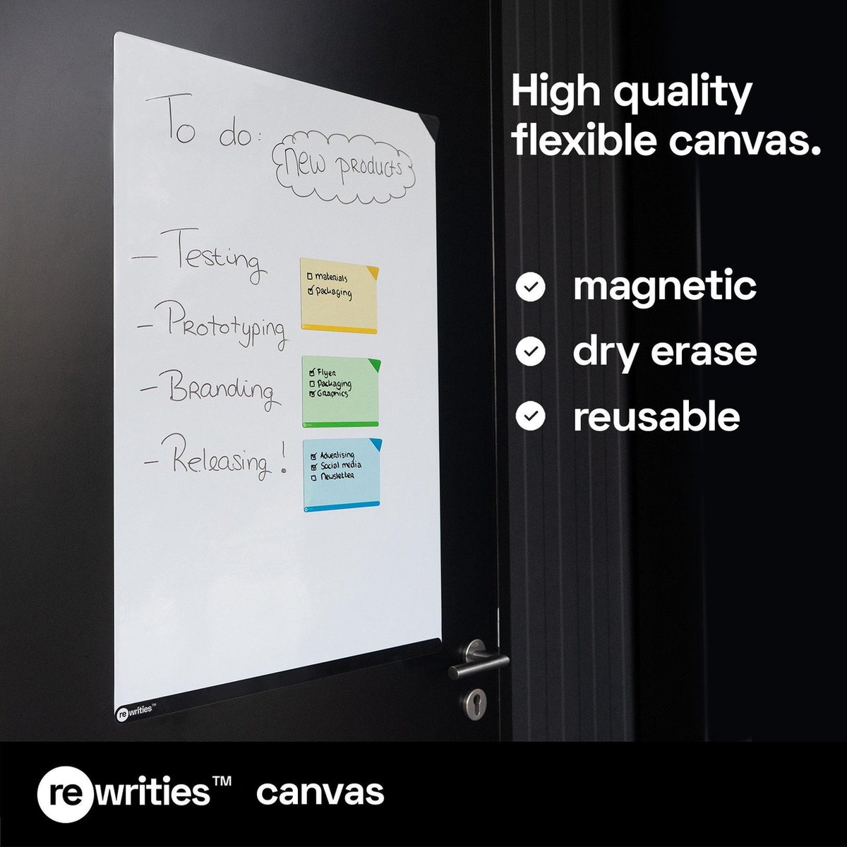 Rewrities Canvas - Feuille de tableau blanc magnétique effaçable à