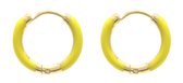 Dielay - Oorbellen - RVS Oorringen - Ø 1,5 cm - Goudkleurig en Geel