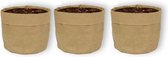 Set van 3 Trendy plantenzakken Kraft pot Easy Ø12 - Naturel - Hoogte 12cm - Hippe bloempotten van karton - Van binnen gesealed - Geschikt als plantenpot - Binnen te gebruiken