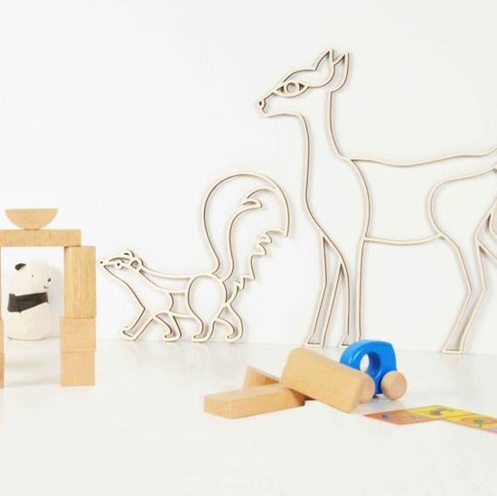 Mono Object socle animal cerf gris moyen - 34 x 35,5 x 0,6 cm