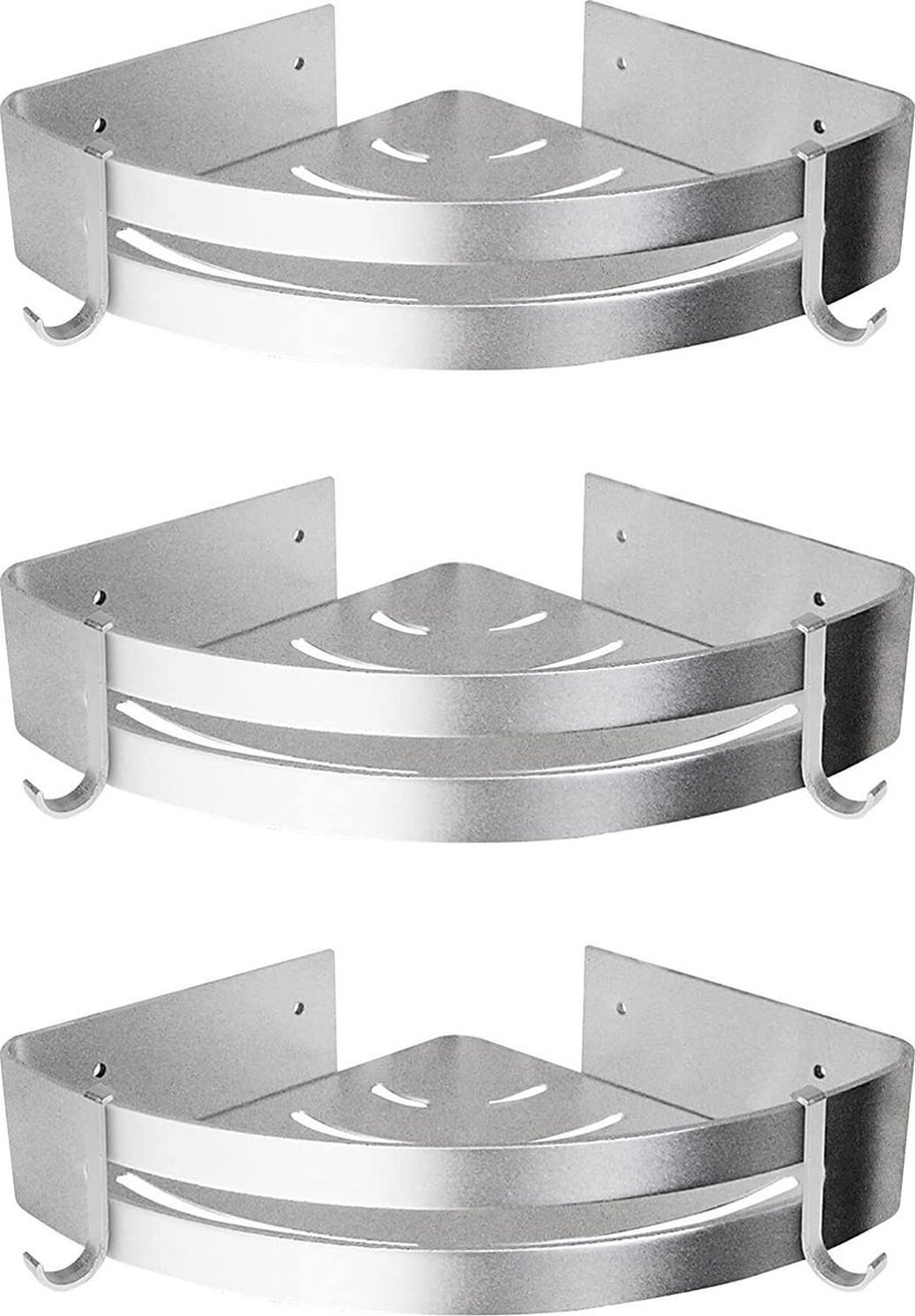 Sens Design Doucherekjes Set van 3 - Doucherek zonder boren - Zilver - Sens Design