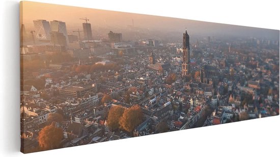 Artaza Canvas Schilderij Utrecht Vanuit De Lucht - 120x40 - Groot - Foto Op Canvas - Canvas Print