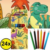 Decopatent Gifts 24PCS 6-Piece Dinosaurus Crayons - Cadeaux à distribuer pour les enfants - Jouets