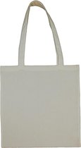5 Katoenen tasjes grijs 38x42cm lange hengels