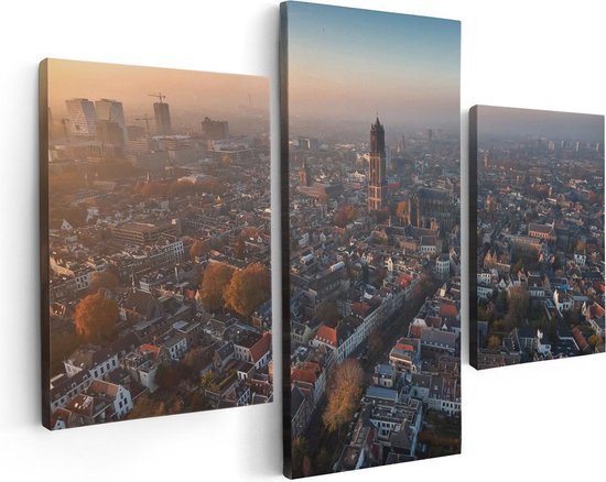 Artaza - Canvas Schilderij - Utrecht Vanuit De Lucht - Foto Op Canvas - Canvas Print