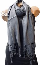 Sjaal lang effen kleur donkergrijs 185/75cm