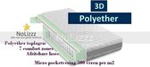 Aloe Vera - Eenpersoons Matras 3D MICROPOCKET Polyetherschuim SG30 7 ZONE 23 CM - Gemiddeld ligcomfort - 70x200/23
