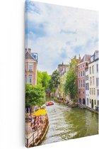 Artaza Canvas Schilderij Huizen Aan De Oudegracht In Utrecht - 40x60 - Foto Op Canvas - Canvas Print