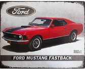 Metalen wandbord Ford Mustang Fastback Mach 1 - 30 x 88 cm