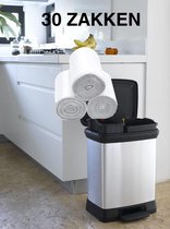 Sacs poubelles 30 x 10 litres | petit plastique transparent | 35x45cm | petite poubelle à pédale déchets résiduels sacs à déchets