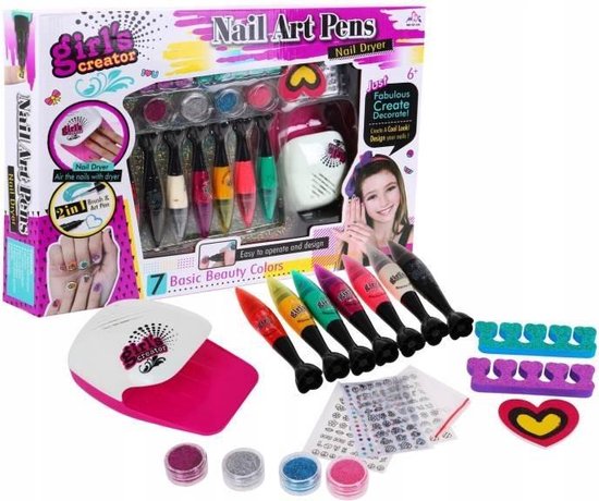 XL Nagelstudio Meisjes voor Lakken en Tekenen met vele Accessoires - Nail  Art Pens -... | bol.com