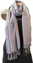 Sjaal lang effen kleur grijs paars 185/75cm