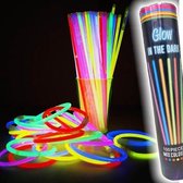 XL Glow In The Dark Sticks 100 Premium Mixed armbanden | Glow armbanden | Breaklights | Glowsticks 100 Stuks | Party | Carnaval | Breekstaafjes| Glow breeklichtjes