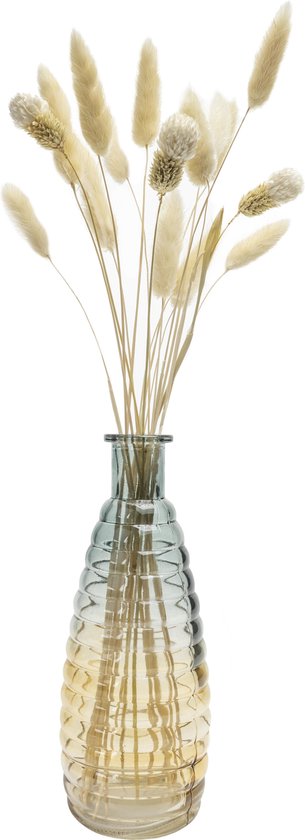 QUVIO Vase en Verres / Vase / Vase en verre / Vases - 6 x 19,5 cm (dxh) - Jaune / Blauw