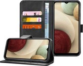 Hoesje geschikt voor Samsung Galaxy A12 - Book Case Portemonnee Hoesje Zwart