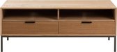 J-Line Tv Tafel 2 Lades Hout/Metaal Naturel; Bruin