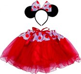 verkleedset Minnie Mouse meisjes rood 2-delig