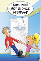 POSTER Cartoon - Afspraak  Tandarts - 100 x 140 cm door Roland Hols