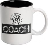 mok Black & White Coach 330ml keramiek zwart/wit