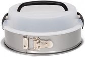 springvorm met draagdeksel 24 cm staal zilver