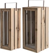 plantenbak 27,5 x 60 cm hout naturel 2-delig