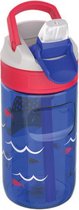 drinkfles Lagoon Whale 400 ml siliconen rood/blauw