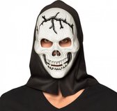 gezichtsmasker Schedel polystyreen zwart/wit one-size