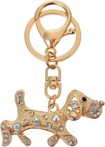 Juleeze Sleutelhanger Hond Goudkleurig Metaal Sleutelhanger met Koord