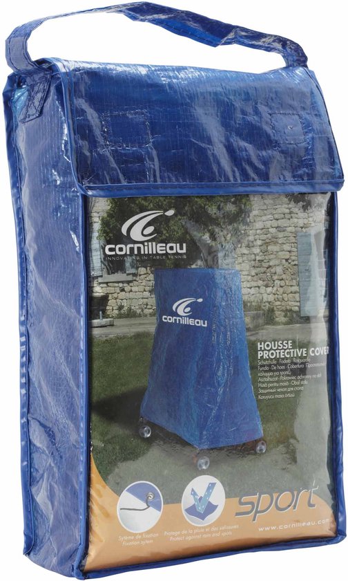Cornilleau Sport Beschermhoes voor tafeltennistafel, waterdichte en winterbestendige afdekhoes, voor buiten en binnen, blauw Cornilleau Sport Beschermhoes voor tafeltennistafel, waterdichte en winterbestendige afdekhoes, voor buiten en binnen, blauw