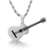 Stainless steel gitaar ketting | Guido | Ketting hanger Gitaar | zilver