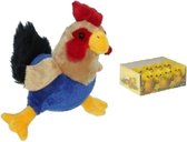 Pluche kippen/hanen knuffel van 20 cm met 8x stuks mini kuikentjes 3 cm - Paas/pasen decoratie