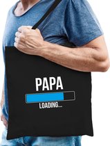 Papa loading - cadeau katoenen tas zwart voor heren - Cadeau aanstaande papa