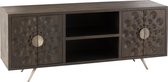 J-Line Tv Console Etnisch 4Deuren Mango Hout Bruin