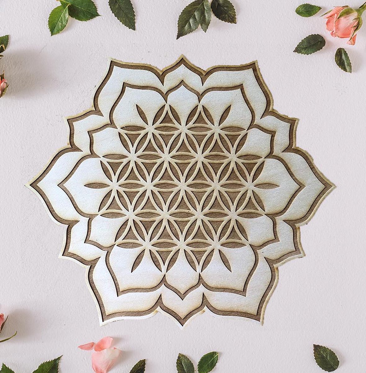 Flower of Life Lotus Crystal Grid