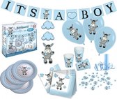 feestpakket It's A Boy papier blauw 53-delig