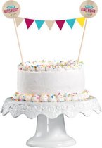 banner Happy birthday 15 x 20 cm papier/hout