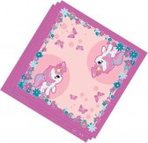 servetten Eenhoorn 33 cm papier roze 20 stuks